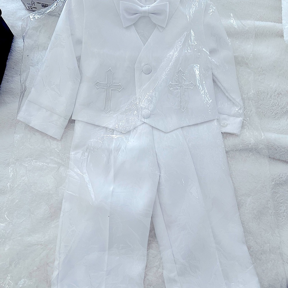 Brand new boy christening outfit.